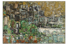 COTTAVOZ, Marché à Lyon sur les quais le matin, 1959. huile sur toile, 73cmx50cm. Collection particulière.