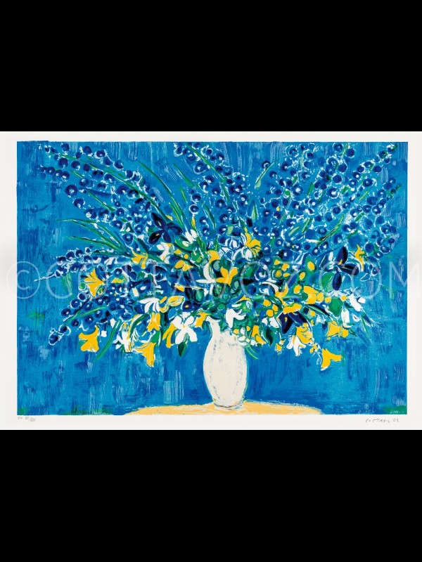 Le bouquet sur fond bleu_Cottavoz_2001 Le bouquet sur fond bleu_Cottavoz_2001