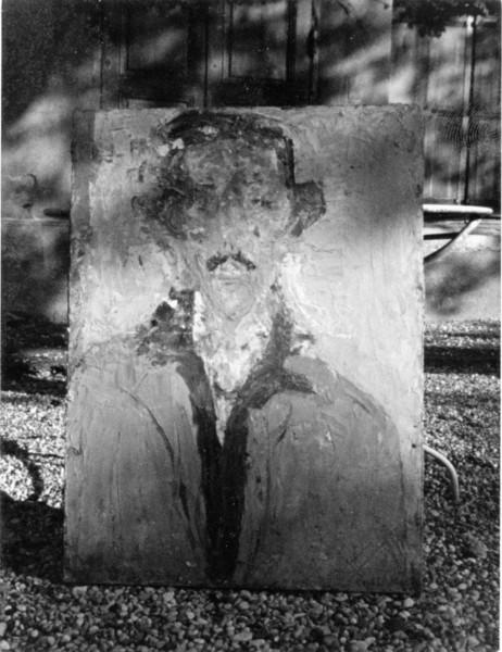 Portrait du Truphemus par COTTAVOZ dans le jardin de la maison de Simone Bret COTTAVOZ